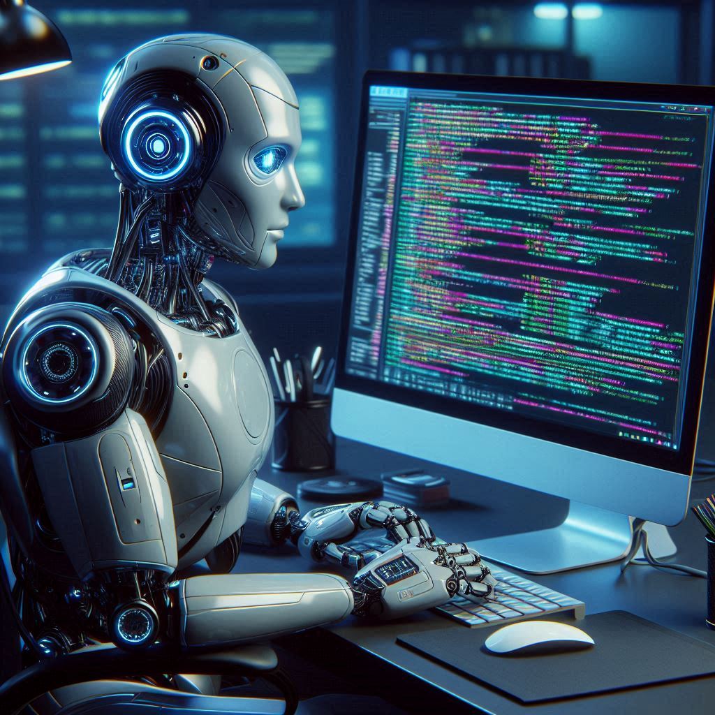 Illustration of robot coding
